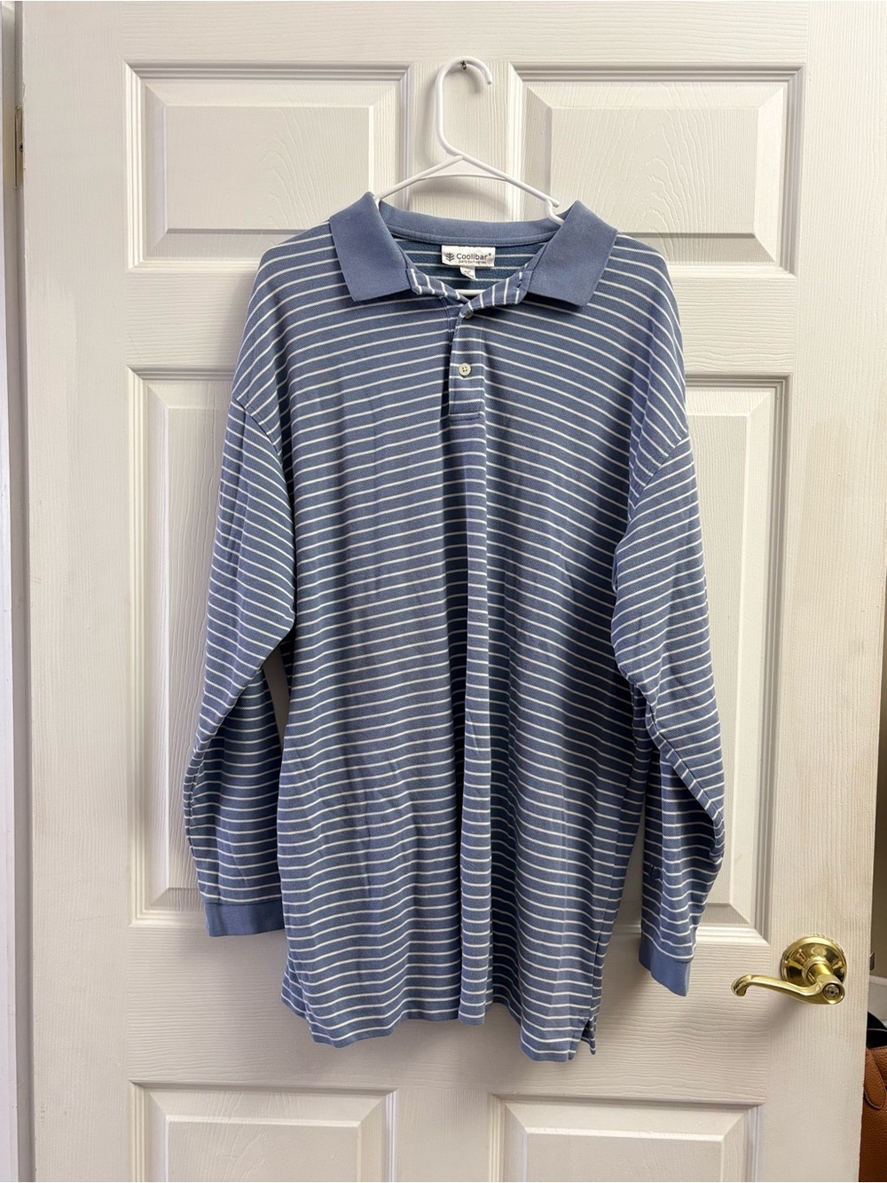 Coolibar Men’s Striped Long Sleeve Polo Shirt